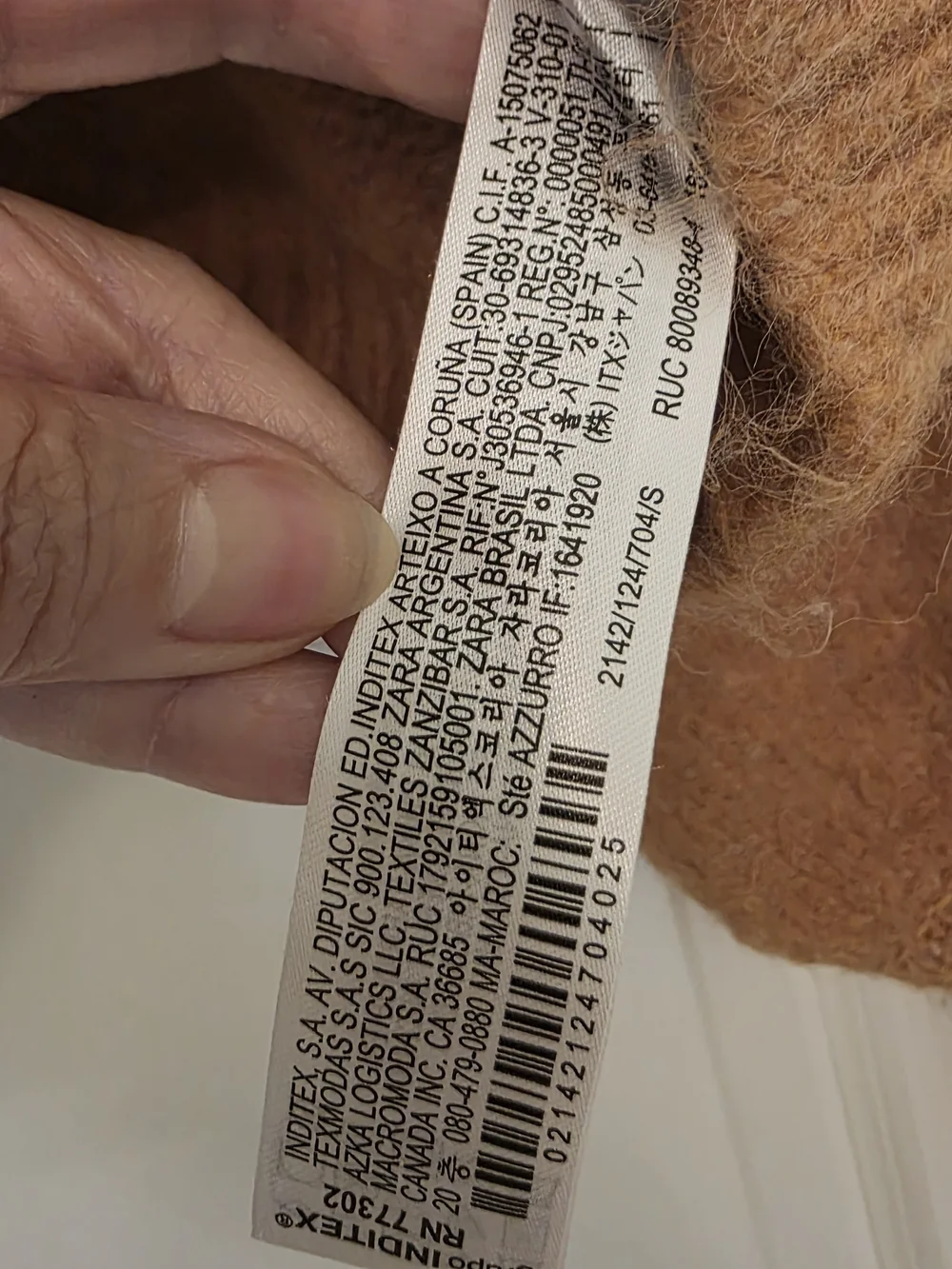 Zara Cropped Crewneck Sweater in Camel Brown - Picture 3 of 4